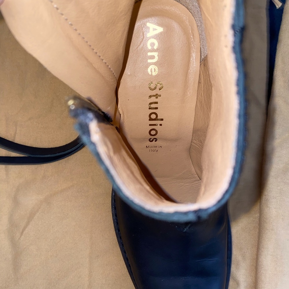 Stacked heel leather Acne Studios boots in black - Picture 7 of 8